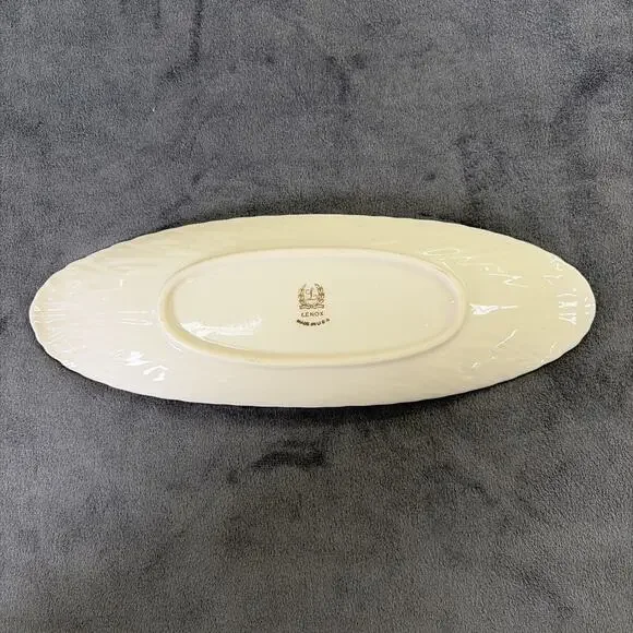 Lenox Butter Tray, Porcelain, 9", 22K Gold Trim, Made in USA, Gold Label Charity - Picture 3 of 7